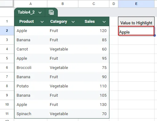 Highlight Matching Cells with Conditional Formatting