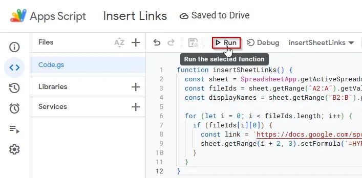 Automate Cross-File Linking with Apps Script