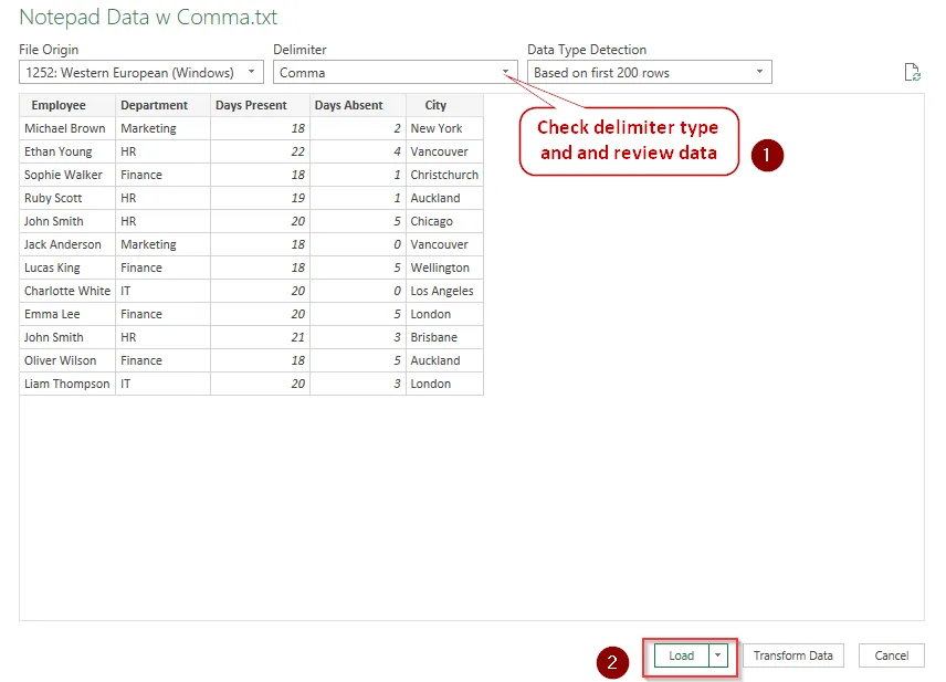 Format with the Power Query Feature