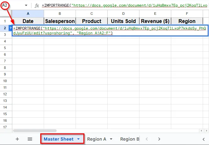 Using IMPORTRANGE Function For Different Google Sheet Files