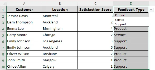Applying the COUNTA and OFFSET Functions with a Defined Name