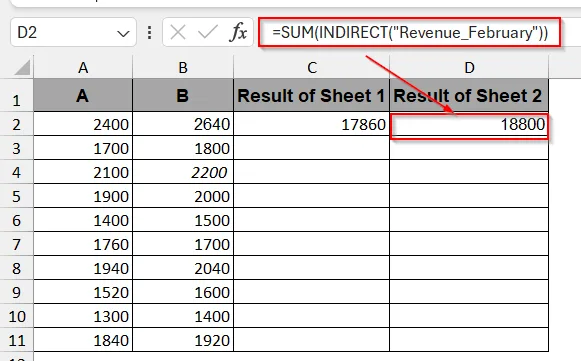 Apply Dynamic References with Named Ranges Across Sheets