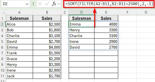 Use SORT with FILTER to Auto Sort by Conditions