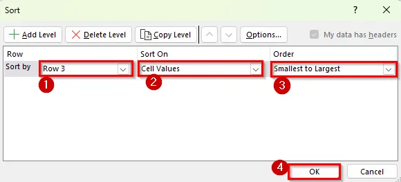 Sort Rows by Columns Left to Right Using a Custom Sorting Method