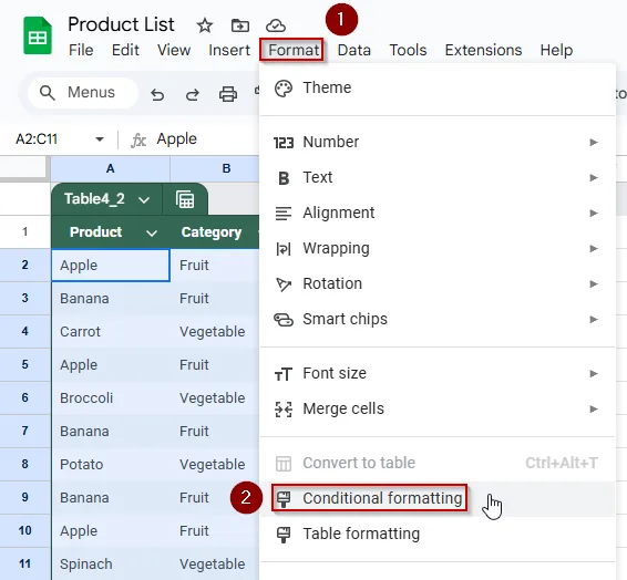 Highlight Matching Cells with Conditional Formatting