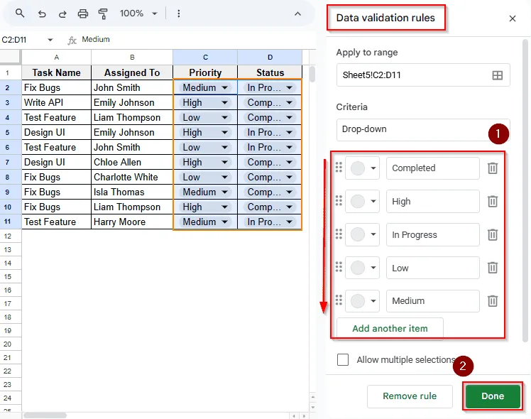 Custom Sorting Order Using Drop Down & Filter