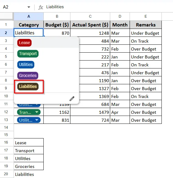 Editing the Drop-down List from a Range