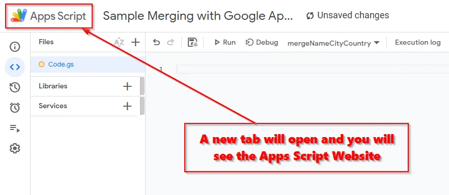 Merge Cells Using Google Apps Script