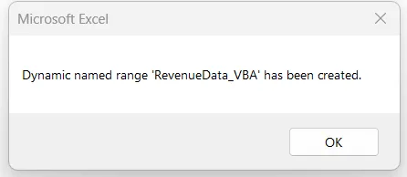 Define Dynamic Named Ranges with VBA For Advanced Control
