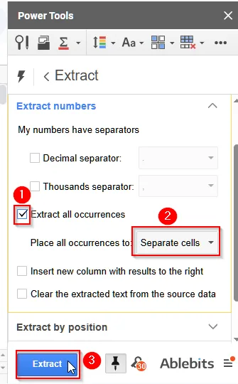 Extract Numbers from a String Using Power Tools in Google Sheets