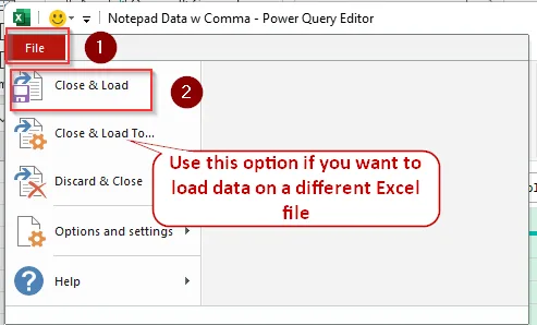 Format with the Power Query Feature