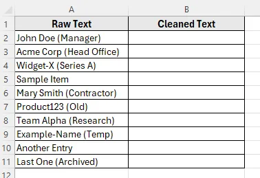 Using Find & Replace to Remove Parentheses in Excel