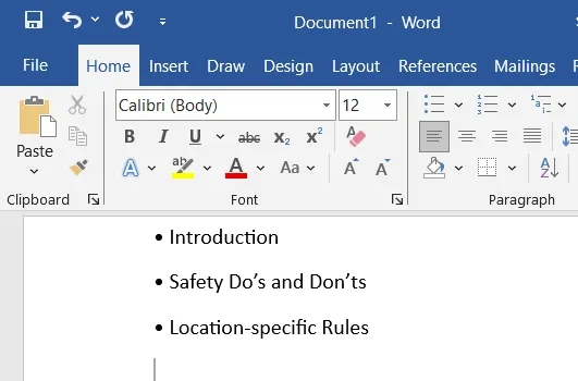 Using Copy and Paste a Bulleted List from Word to Insert Multiple Bullet Points in Excel Cell