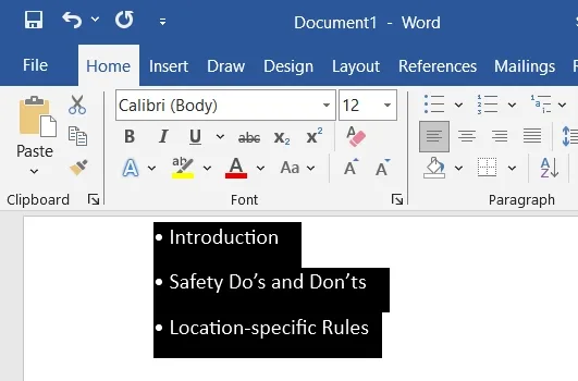 Using Copy and Paste a Bulleted List from Word to Insert Multiple Bullet Points in Excel Cell