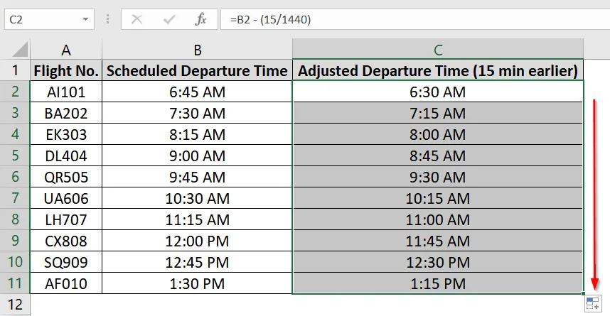 Applying Fraction of Day Method To Subtract Minutes