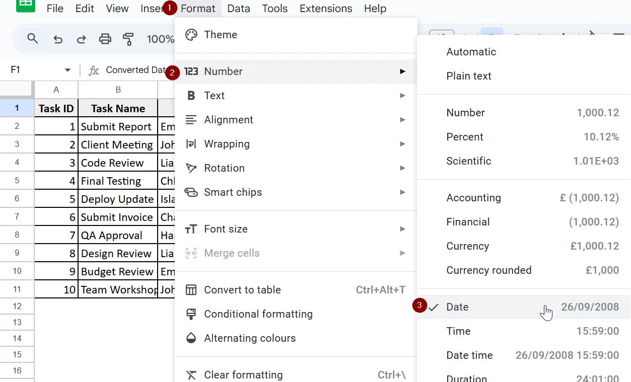 Using DATE with LEFT, MID, and RIGHT Functions to Convert Text to Date Format