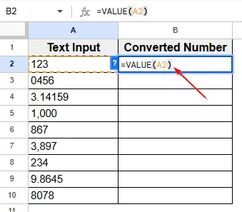 Using the VALUE Function