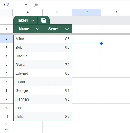 Count Non-Empty Cells in a Range Using the COUNTA Function in Google Sheets