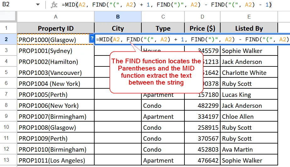 Extract Text Between Parentheses