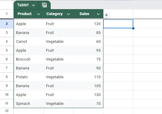 Extract Matching Values Using ARRAYFORMULA Function