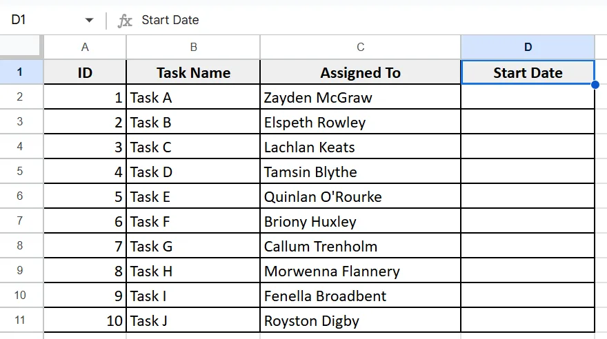 Use Drag Down Fill for Sequential Dates