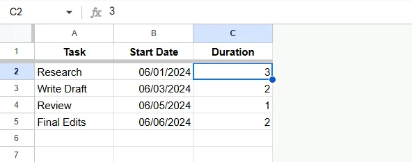 Create a Gantt Chart Using Conditional Formatting