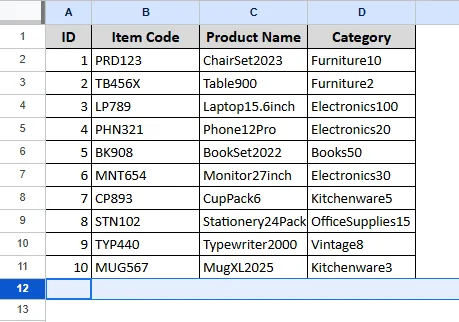 Using Keyboard Shortcut to Hide Unused Cells