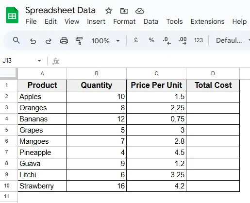 Using Asterisk To Multiply Two Columns