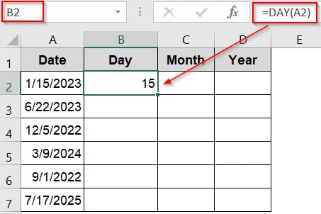 Use DAY, MONTH, and YEAR Functions to Extract Date Parts