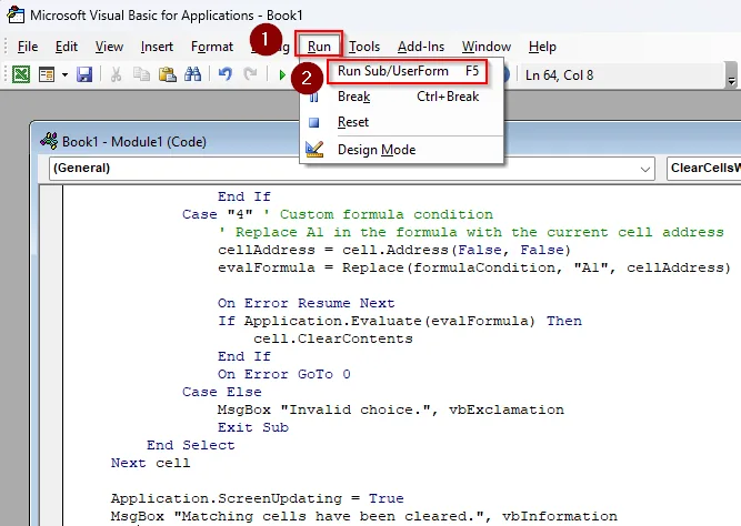 Custom VBA Macro to Set Cells to Blank
