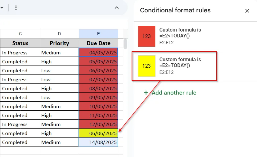 Using Conditional Formatting for Visual Outcome