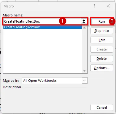 Insert Excel Text Box Using Excel VBA Editor