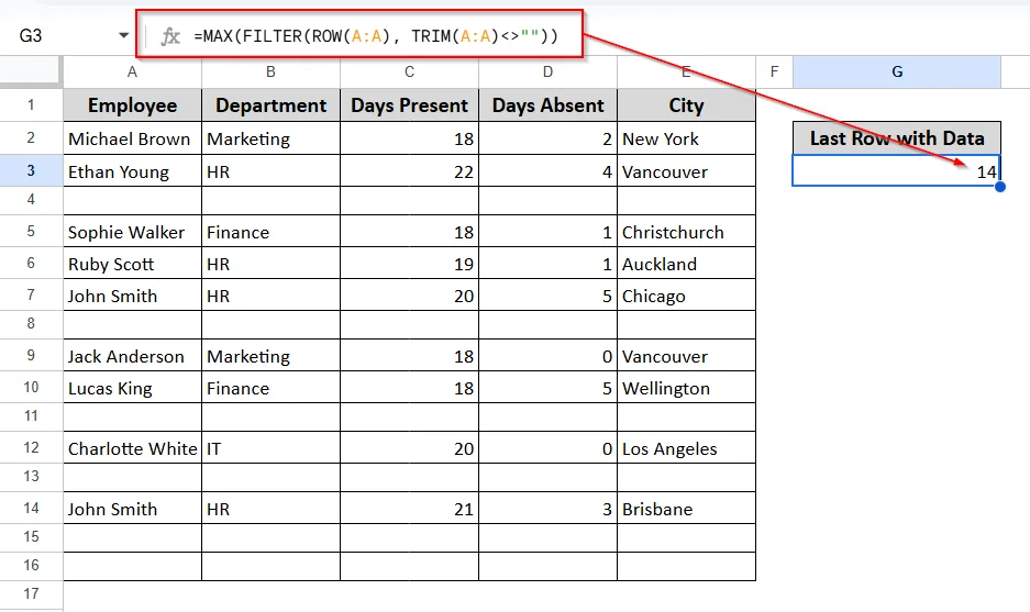 Find Last Row Number with FILTER and MAX
