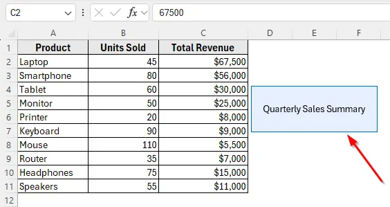 Insert Excel Text Box Using Excel VBA Editor