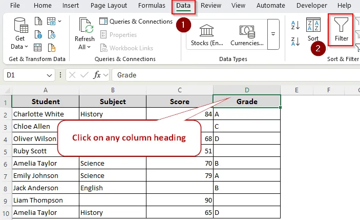 Use a Filter to Find and Highlight Rows with Blank Cells