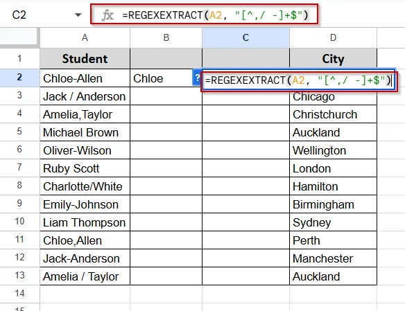 Use the REGEXEXTRACT Function