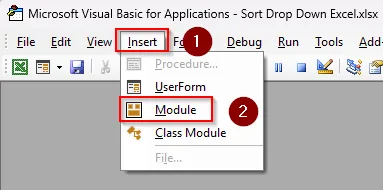 Sort Drop Down with Custom VBA Macro