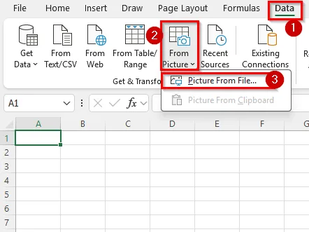 Convert Image to Table Using Excel’s Built-In Feature