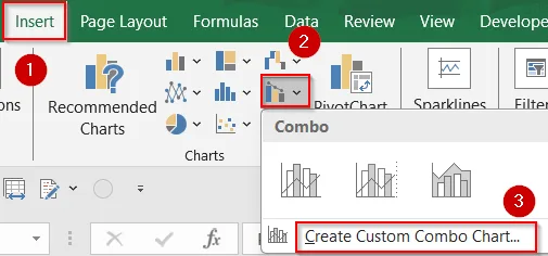 Add a Line to a Bar Chart Using a Combo Chart