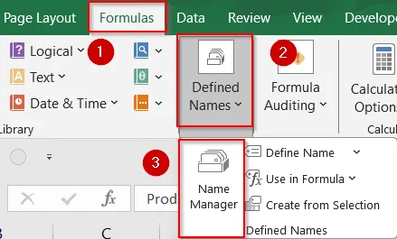 Steps to Edit Named Range Using Name Manager