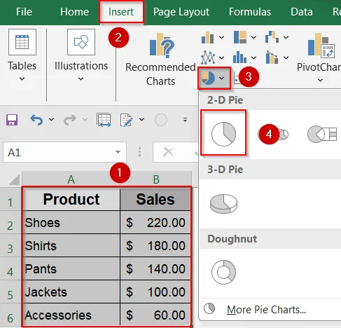 Steps to Show Both Percentage and Value in Excel Pie Chart