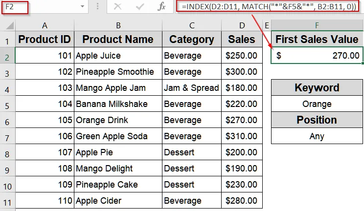 Retrieve Data When Text Appears Anywhere in a Cell