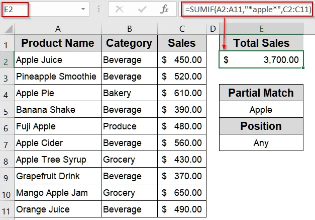 Detect Text Anywhere in a Cell with Direct Reference Using Wildcard