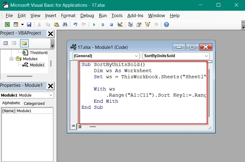 Implementing VBA Macro to Add a Sort Button