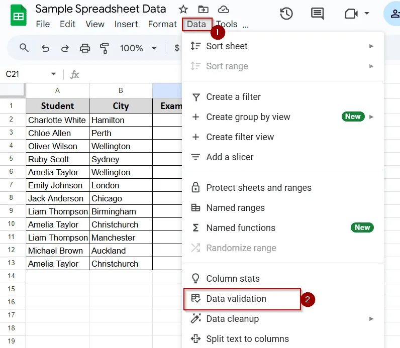 Number Range Validation