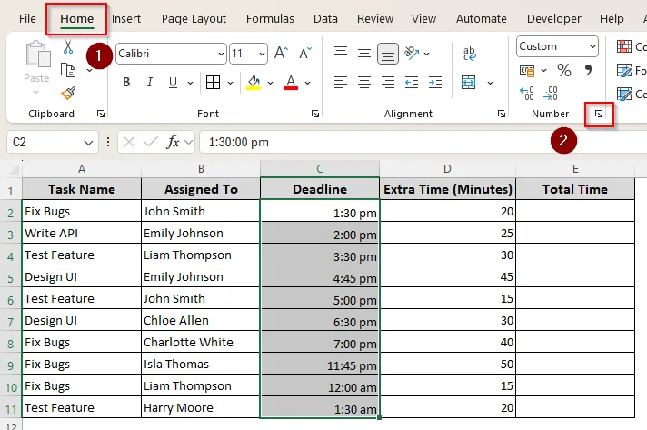 Format Your Dataset First According to Excel Time Format