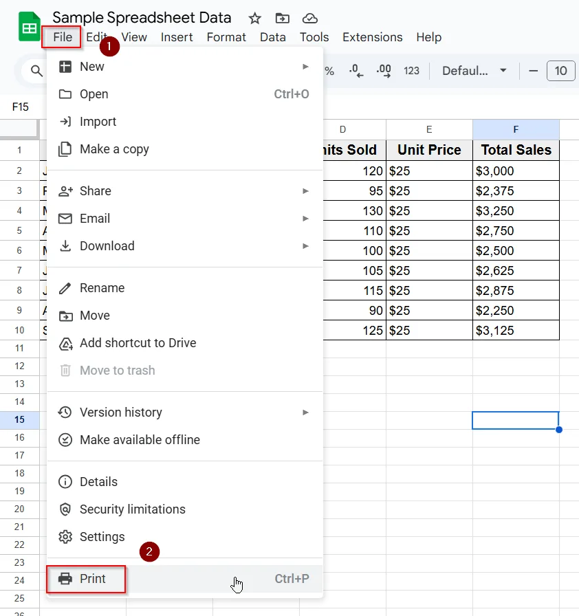 Steps to Change Margins in Google Sheets