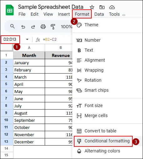 Applying Conditional Formatting