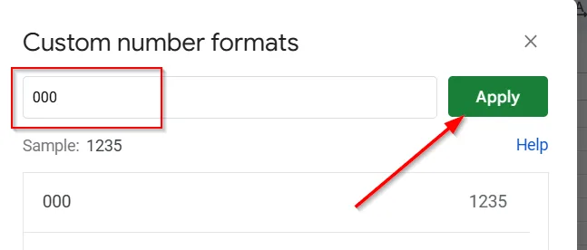 Changing to Custom Number Format