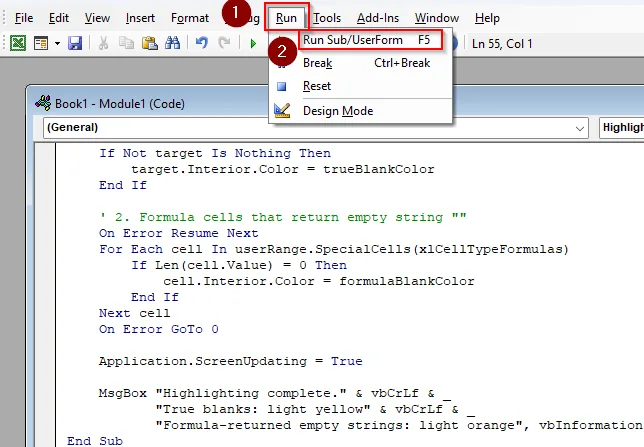 Find and Highlight Blanks with a Custom VBA Macro